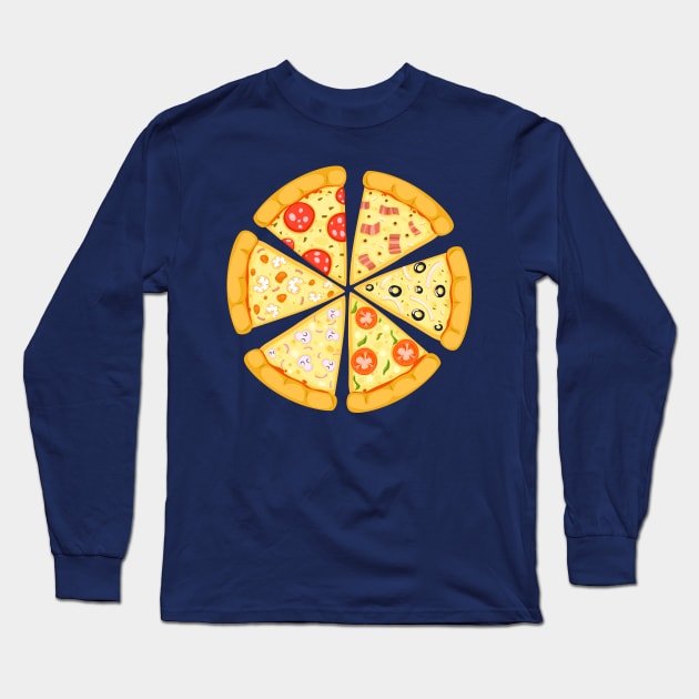 Pizza Long Sleeve T-Shirt by Mako Design 